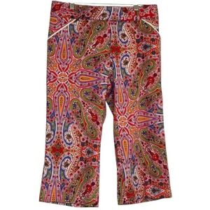 Peter Millar Paisley Golf Pant Women Multicolor Crop Stretch Fall Country Club 8